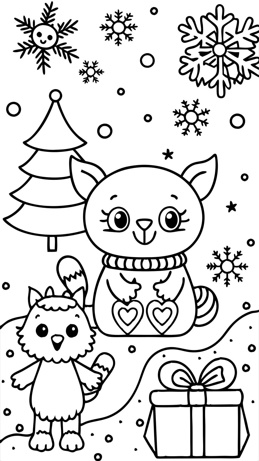 Páginas para colorear de los animales navideños